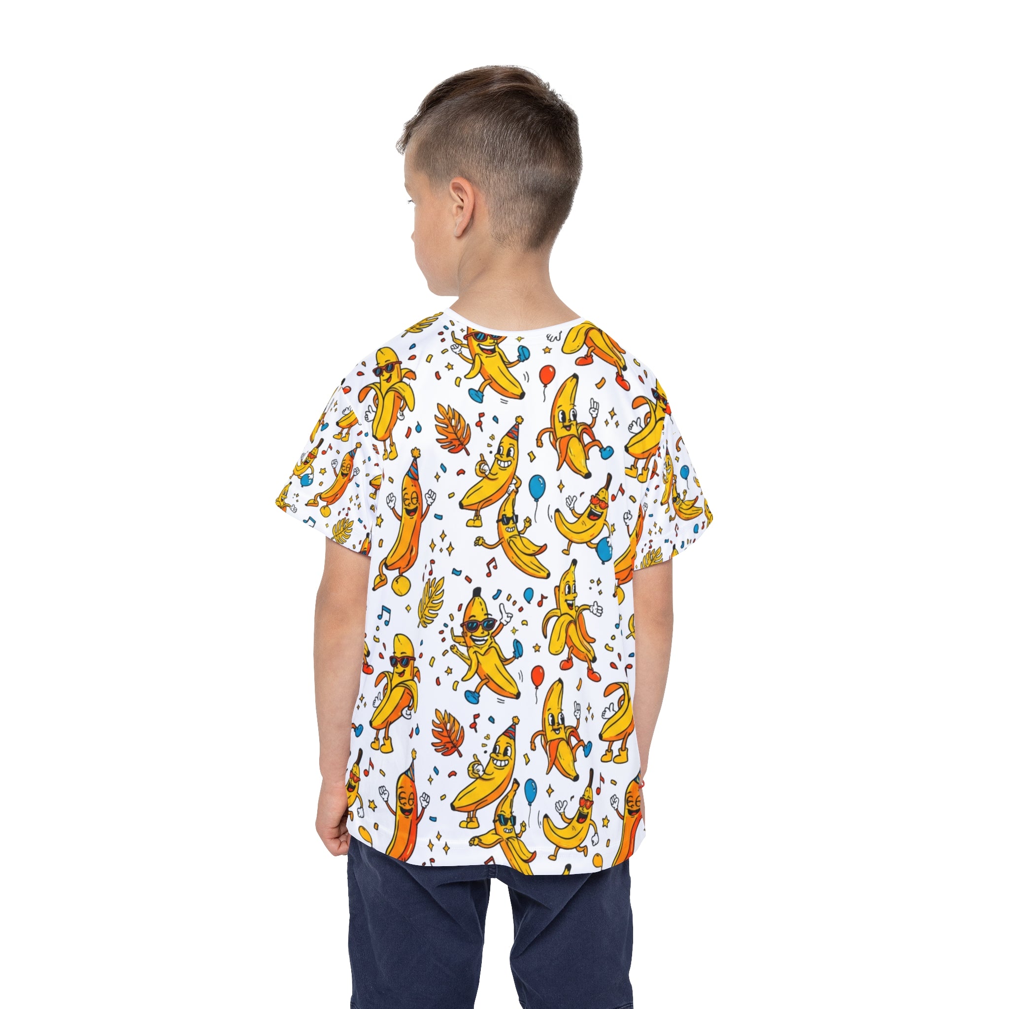 Kids Banana Party Jersey — Fun Dancing Banana All-Over Print Shirt for Children