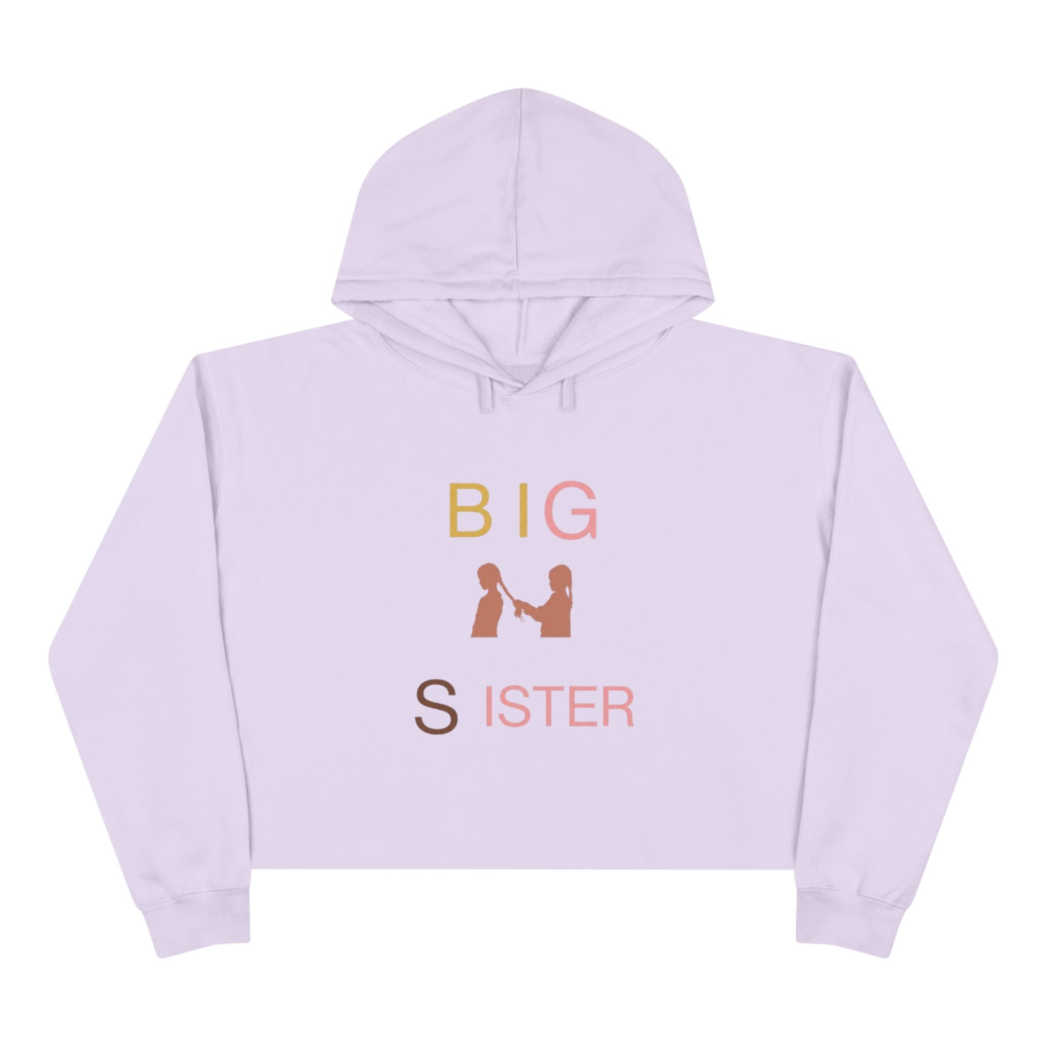 Big Sister Crop Hoodie — Minimal Silhouette Announcement Sweatshirt