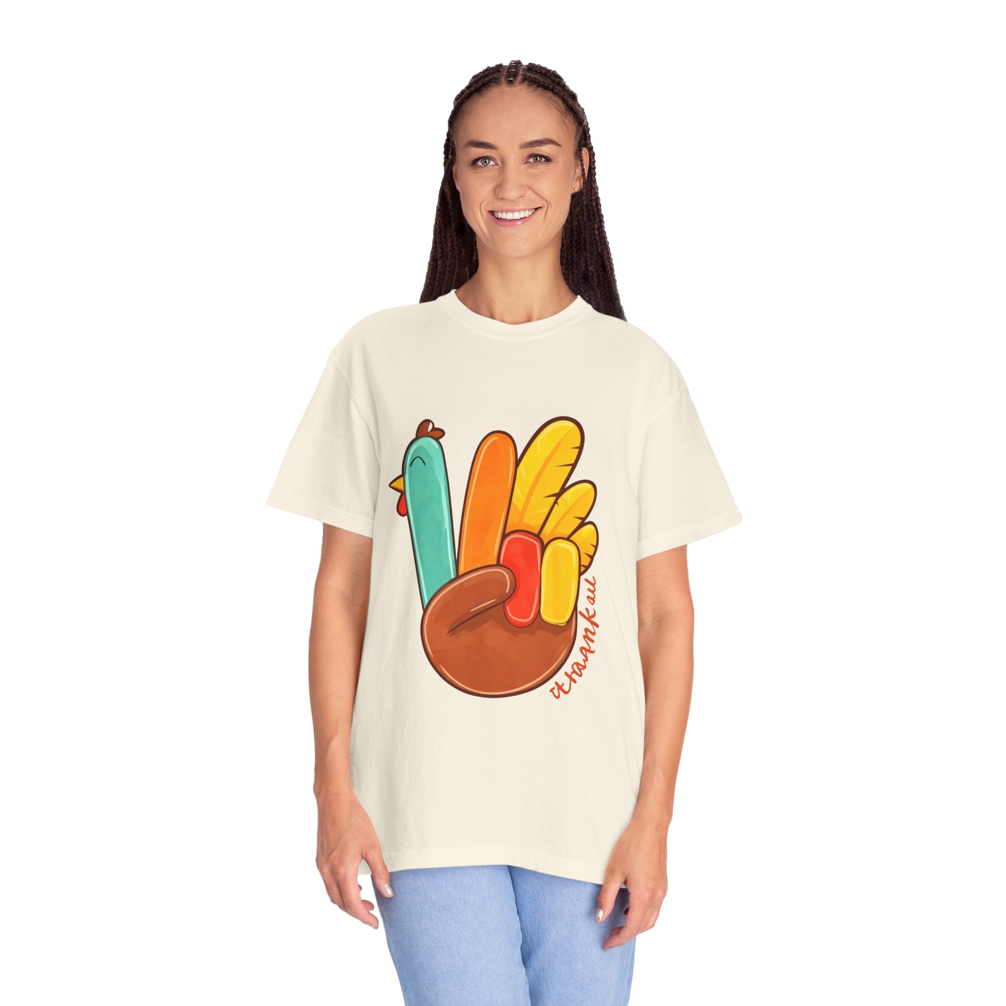Turkey Peace Sign T-Shirt — Cute Thankful Thanksgiving Shirt