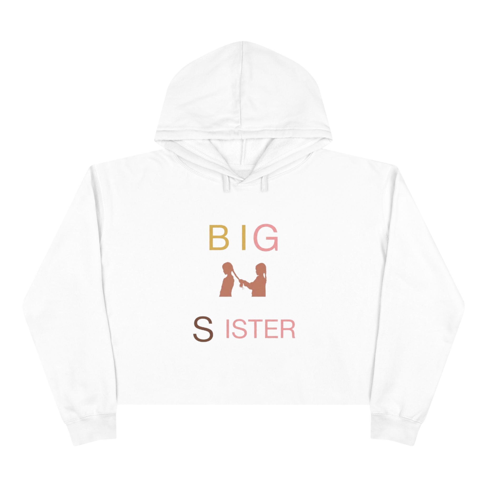 Big Sister Crop Hoodie — Minimal Silhouette Announcement Sweatshirt