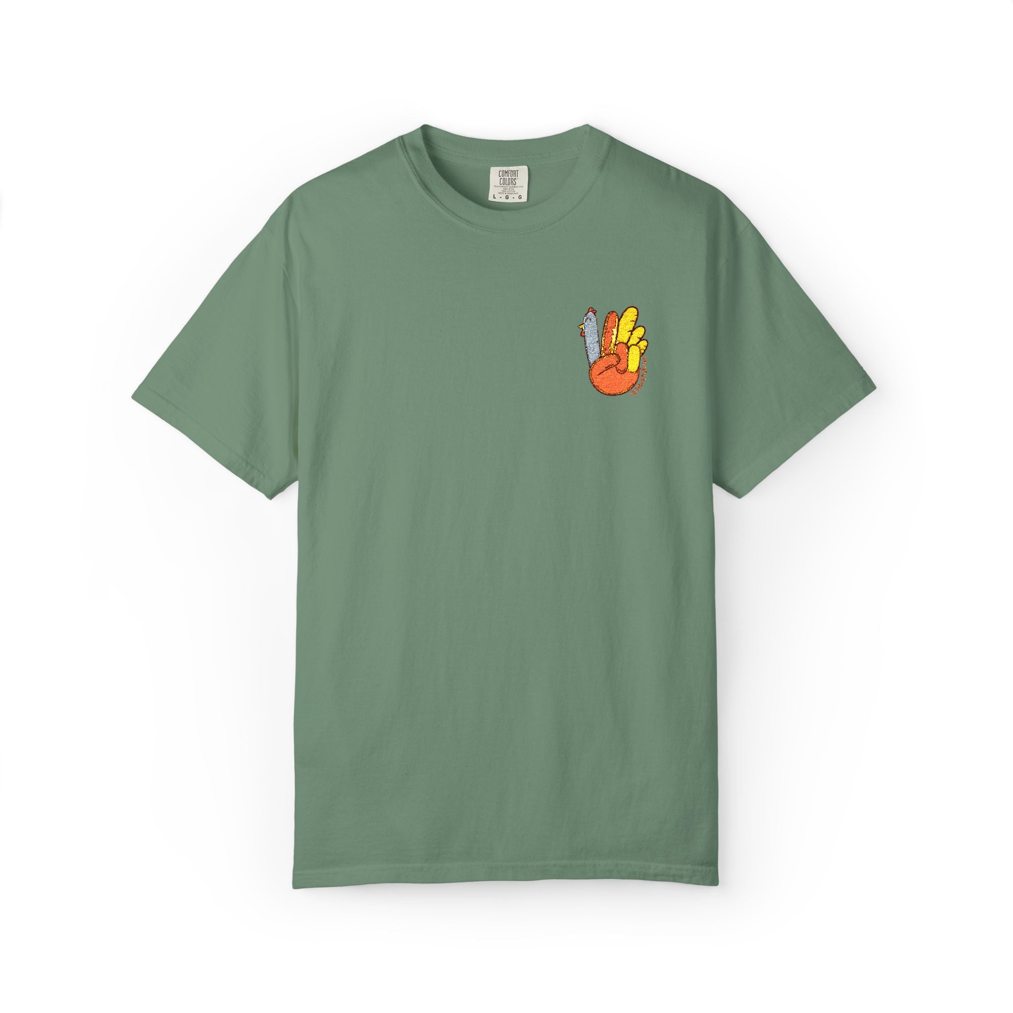 Peace Sign Flame Pocket T-Shirt — Retro Fire Hand Graphic Tee